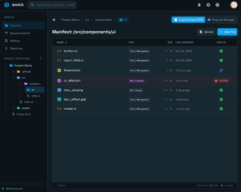 ArkVCS Admin Dashboard Screenshot